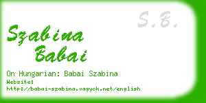 szabina babai business card